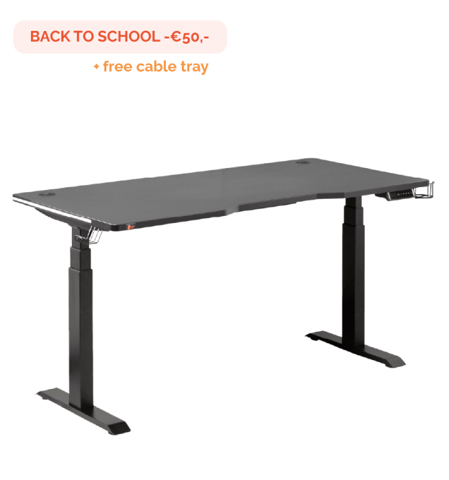 Pompeii - Ergonomic Gaming Desk - 120 x 60 cm Tabletop